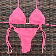 Canelado Crochê rosa- Laço Fino - comprar online