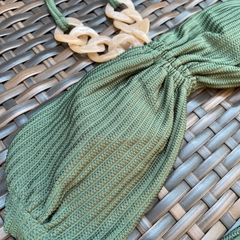 Conjunto Noronha Verde - Top tomara que caia com corrente e Calcinha inteira - Sunlike