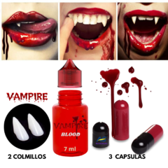 Imagen de Colmillos Dracula Sangre Fx Disfraz Halloween Agnovedades