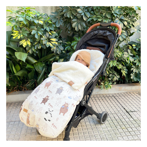 Porta enfant con corderito premium - Teddy Bear - Talle 2 -