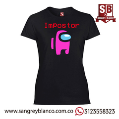 Camiseta IMPOSTOR among us - Sangre y Blanco