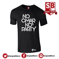 Camiseta Hombre No Omar No Party - Sangre y Blanco
