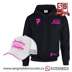 CAPOTERO NEGRO/FUCSIA + GORRA