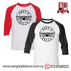 Camiseta Logo Guns & Roses 3/4s