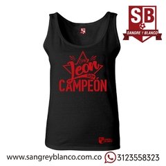 Camiseta/Esqueleto Mujer Soy León ,soy Campeón - Sangre y Blanco