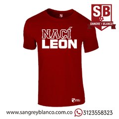 Camiseta Hombre Nací León - Sangre y Blanco