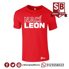 Camiseta Hombre Nací León - Sangre y Blanco