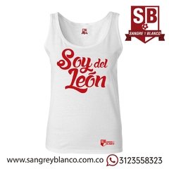 Camiseta/Esqueleto Mujer Soy del León - Sangre y Blanco