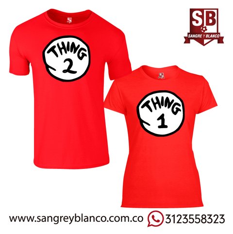 Camisetas Thing 1 & Thing 2 - Sangre y Blanco