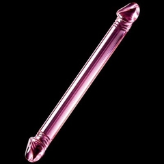 Pênis Duplo Ou Dildo De Vidro Glass Pink Icicles na internet