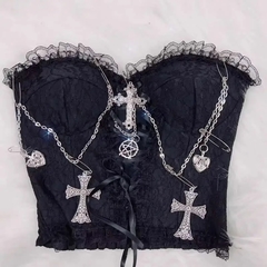 Cropped corset cross - comprar online