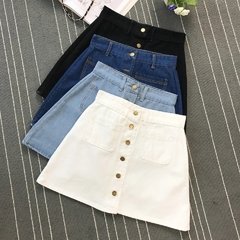 Saia cintura alta jeans - comprar online