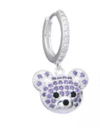 Argolla Teddy Violeta 1,5 cm -Plata (unidad)