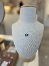 Collar Mariposa Azul Premium 40cm-Plata