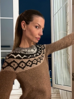 SWEATER GIUSEPPA BEIGE- HANDMADE LANA DE LLAMA