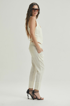 PANTALON ACACIA LINO WHITE CIGARETTE - comprar online