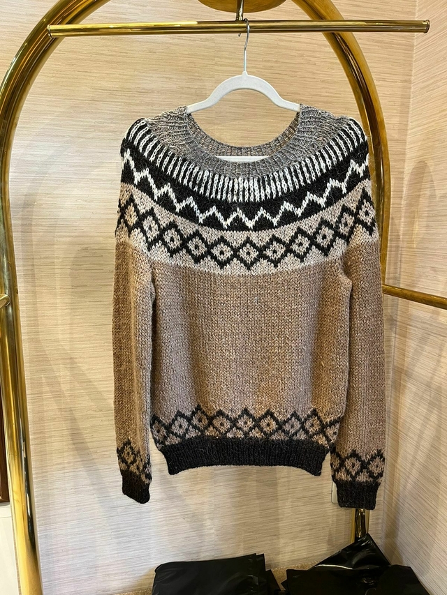 SWEATER GIUSEPPA BEIGE- HANDMADE LANA DE LLAMA