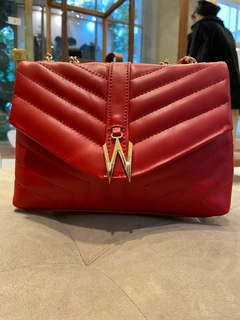 CARTERA W CUERO ROJO