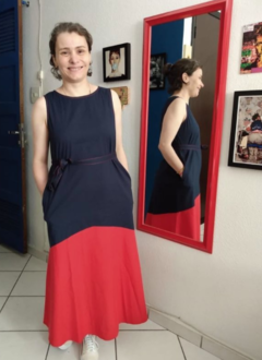 Imagem do vestido 2 cores longo