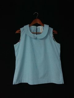 blusa com gola boneca sem manga - comprar online