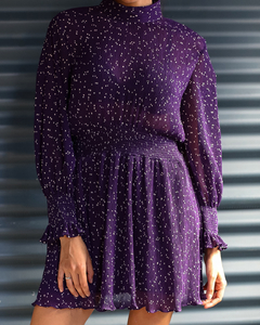 vestido violeta lunares zara nuevo