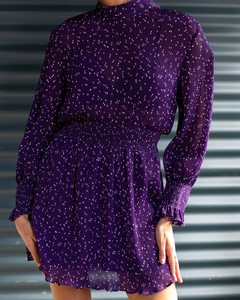 vestido violeta lunares zara nuevo - tienda online