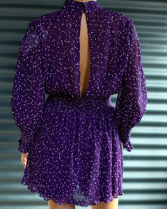 vestido violeta lunares zara nuevo - The Vintage Hole