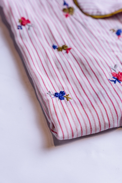 CAMISA RAYADA CON FLORES ANTHROLOGIE