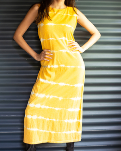 vestido largo amarillo batik