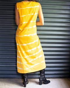 vestido largo amarillo batik - comprar online