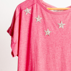 remera rosa estrellas wanama - comprar online