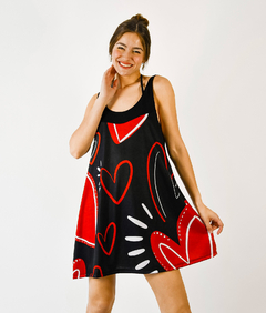 VESTIDO CRETA NEGRO AMOR CUORE - comprar online