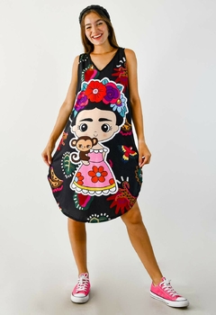 VESTIDO ALOHA NEGRO FRIDITA