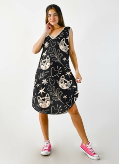 VESTIDO NAPLES GRIS GATITOS - buy online