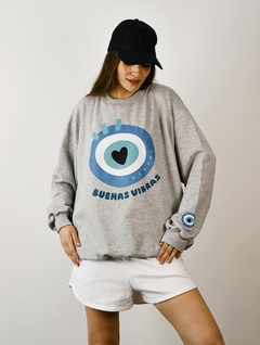 BUZO Sophia gris buenas vibras - buy online