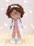 boneca médica com cabelo cacheado