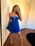 Vestido Plissado Curto Azul - comprar online