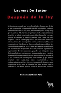 DESPUES DE LA LEY - DE SUTTER LAURENT