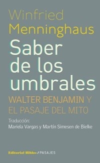 SABER DE LOS UMBRALES WALTER BENJAMIN - MENNINGHAUS WINFRIED