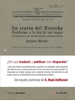 TEORIA DEL DERECHO CONFORME A LA LEY DE LAS RAZAS - NICOLAI HELMUT