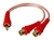 Derivador Y Cable 1 Rca Macho / 2 Rca Hembra Audiopipe 20 Cm
