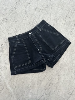 Short jean costura blanca