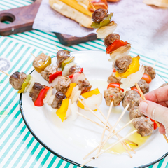  Pinchos de lomo y vegetales