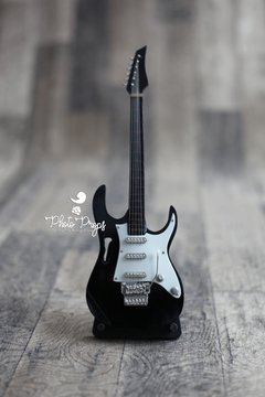 Mini Guitarra Stratos Ibanez Black White