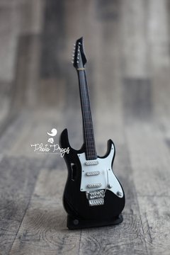 Mini Guitarra Stratos Ibanez Black White - loja online