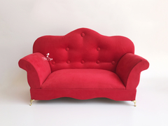 Mini Sofá Vitoriano 2 lugares - Vermelho - comprar online