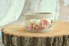 HeadBand - Floral mod. 001 Lembranças do Mar - Creme - Photo Props