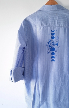 Camisa mini Rayitas celeste, lunas. - comprar online