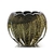 Vaso Cristal Murano Preto com Ouro 24k  PP 