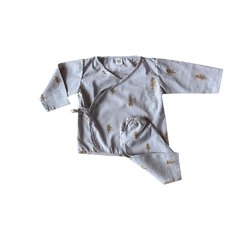 Conjunto pantalón y kimono de algodón- pinitos caramelo